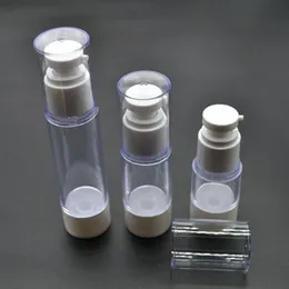 20pcs/Los 15 ml als Kunststoff -Emulsionscreme luftelose kleine nachfüllbare Flasche leere kosmetische Probenverpackungsbehälter SPB106 BTCSN