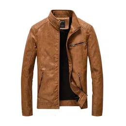 Men's Trench Coats PU Leather Jacket Men Streetwear Clothes Washed Fleece Motorcycle Fashion Bomber Casual Coat Deri Mont 230822