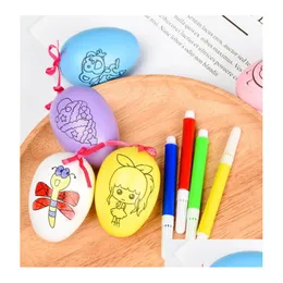 Party Favor Colorcraft Easter Egg Painting Kit - Watercolor Pens Basket Fillers For Classroom Prizes Treats Favors Drop Delivery Hom Dhtkj