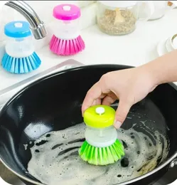 Kitchen Pot Dish Cleaning Brushes Utensils With Washing Up Liquid Soap Dispenser Household Cleaning Accessories Wholesale G0822