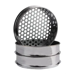 Other Garden Tools Stainless Steel 6mm 7mm 12mm Aperture Lab Standard Sifters Shakers Soil Sieve Analysis Test Riddle Mesh 20cm 230821
