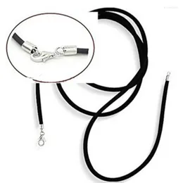 Chains Leather Necklace Cord Lace Rope With Rotating Stainless Steel Fashion Buckle For Diy Jewelry 2023 Black Accessories