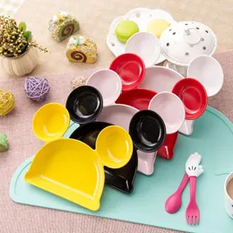 Piatti Candy Colors Baby Feing Dinine Plate Multi-Spazio adorabile Forma del mouse carino