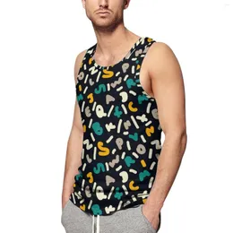 Men's Tank Tops Fun Letter Top Colorful Letters Print Trendy Summer Gym Mens Design Sleeveless Shirts Plus Size 4XL 5XL