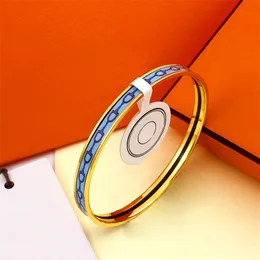Bracciale designer di braccialetti di moda per donna Bracciale chiuso con anello in acciaio inossidabile Modello a catena blu Bracciale carino per ragazze gioielli braccialetti in oro braccialetto