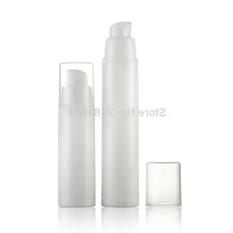 15ml 30ml 50ml白い空のプラスチックシャンプー化粧品サンプルコンテナエマルジョンローションエアレスポンプボトル100pcs/lot egkqt