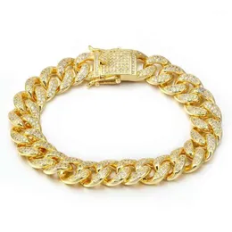 Link Chain Hip Hop Street Rock Bustdown Bracciale Gold Plate Bracelets Ship AB1231287F