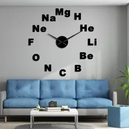 Wall Clocks Periodic DIY Clock Modern Design Chemistry School Acrylic Needles 3D Stickers Mirror