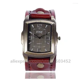 Avanadores de pulso 100pcs/lote ccq 920040 vende remanescentes relógios quadrados de couro de moda unissex damen uhren vintage