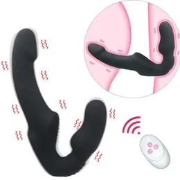 10 prędkości wibrator dildo bez ramiączek żeńska podwójna wibracja g plot osoby dorosłej dla kobiet para masażera prostaty analnej