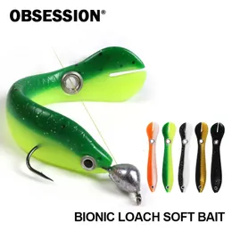 Betar lockar 10st 6g10 cm loach bas gädda öring mjukt fiske bete studsande lock simulering bionisk silikon svans wobbler 230821