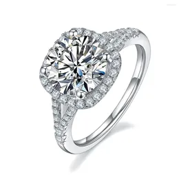 Pierścienie klastra Iogou 1.5CT/2CT/3CT WYKONAŁ MASSANITOWA Pierścień dla kobiet D Color Dinka biżuteria zaręczynowa Pass Diamond