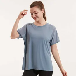LL Yoga Nuova 2021 sport yoga sport a maniche corte fitness sports mesh cucitura cavezza bellissima schiena maglietta traspirata per il sudore