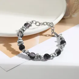 Braccialetti di fascino Bracciale a catena in acciaio inossidabile regolabile Bracciale Ametista in rilievo per donne Pulseras Gioielli uomini Accessori bileklik