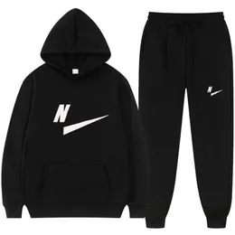 Mens Tracksuit Tech Hoodie Pants Two-Piece Tech Fleece Sports Casual Suit Dräkt Finns i flera färger 06