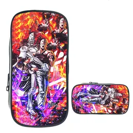 حقائب مستحضرات التجميل الحالات أنيمي Jojo's Bizarre Adventure Pencil For Boy Girl Kids Stationery Box Pouch 230821