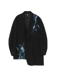 Mäns kostymer bilateral asymmetri design unisex blazers män homme markig övergripande jacka för mans kläder kvinna