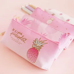 학습 장난감 1 PCS KAWAII PU PENCIL CASE PENEAPPLE GIFT ESTUCHES 학교 연필 상자 연필 진실 연필 가방 학교 공급소 문구