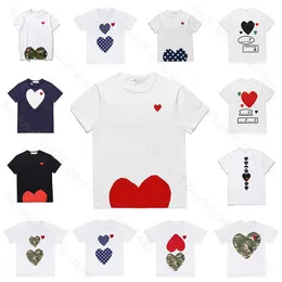 2f82 Męskie koszulki projektant męskie Zagraj w Red Heart Commes Casual Women koszulka odznaka Garcons High Quanlity Cotton Hafdery Classic