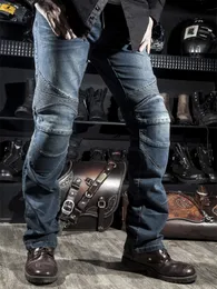 Mäns jeans Mens Black Biker Motocycle Denim Pants Male Stretch Original Trousers Offroad Protection Clothing 4xl Plus Size 230822