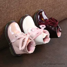 Stivali barche autunnali stivali di moda in pelle in pelle principessa scarpe per bambini principes