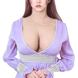 Bröstform Fake BOOBS FAKEL PLATE Hög krage Sile Forms B-G Cup för Crossdresser Cosplay Breasts Enhancers Drop Delivery DHY8O