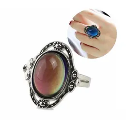 Band Rings Vintage Retro Color Change Mood Ring Oval Emotion Feeling Changeable Temperature Control For Womenps1670 A8Ovq Drop Deliv Otm0Y