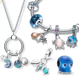 925 STERLING SLATER Dangler Charm Murano Glass Beads para Pandora Charms Sterling Prata