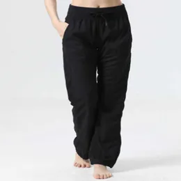 LL yoga Women's Yoga Gym loose full length Pants Wide Leg Pants Workout Running Women Exercise Trousers 4 Way Stretch capris With Pockets For Women