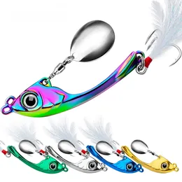 Przynęty Przynęty Spinner Bait 9G 13G 17G Metal Vib Rybołówstwo Trolling Trolling Spoon Wobbler Targing z cekinową pesca dla szczupaka basowego 230821