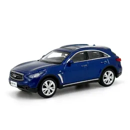 Diecast Model 1 64 Scale Paudi Infiniti QX70 Blue Miniature Toy Car Vehicle 230821