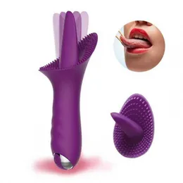 Massager Automatic Vibrator Stimulation Tongue Shape Massage Waterproof Silicone Couple Anal Plug Av Adult Supplies