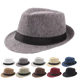 Szerokie brzegowe czapki wioski wiosna lato retro męskie fedoras top jazz flaid hat dorosły Bowler Klasyczna wersja Chapeau 230821