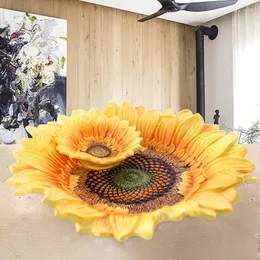 Tallrikar hemtillbehör pastoral keramisk fruktskål solros multifunktionell med tandpetare lådplatta slutbordsdekor