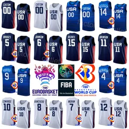 印刷されたナショナルチームバスケットボールUS 8パオロバンチェロジャージーワールドカップ13ジャレンジャクソンジュニア