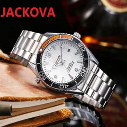 Relogio Maskulino lüks tam paslanmaz çelik kol saatleri açık kronograf kuvars Pil Moonwatch Professional 007 Clock2975