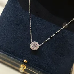 Luxury Pendant Necklace Soleste Brand Designer S925 Sterling Silver Shinning Round Zircon Charm Short Chain Choker With Box Party Gift for Women Jewelry