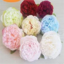 50st 10 cm konstgjorda blommor Silk Peony Flower Heads Wedding Party Decoration Supplies Simulation Fake Flower Head Home Decoratio278R