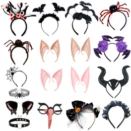 Hårtillbehör Vuxna barn Angel Elven Elf Ears Spider Bat Hairband Party Hair Accessories Halloween Pannband för kvinnor Girls Cosplay Supply 230821