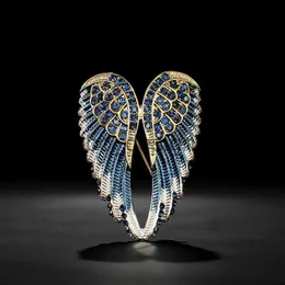 Blue Angel Wings Women Women Elegant Fashion Coat Accessori abbigliamento Accessori a spillo smaltato. X0822