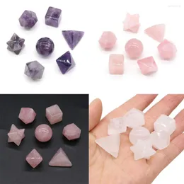 Naszyjniki wiszące 7pcs Reiki Kamień naturalny Ametysts Jades Brak dziury koraliki do DIY Naszycie