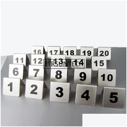 Outros acessórios de decoração de mesa cartões de aço inoxidável Restaurant Cafe Numbers Stick Stick para suprimentos de festa de aniversário 1- dhl8p