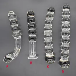 Anal Toys Glass 8 Beads Butt Plug Big Ball Large Crystal Dildo Penis Artificial Dick Gay Masturbate Adult Sex Toy For Women Men 230821