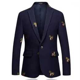 Męskie garnitury Blazers pszczoły Blazer Men Mash Mase Wedding Prom Single Button dla męskiej stylowej marynarki 6xl EM2061206R