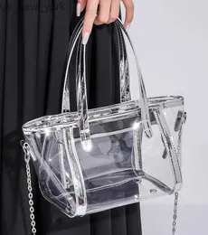 Totes Summer Transparent Jelly Handbags for women Crossbody bag Female PVC Beach bag Lasers chain ladies Totes small bolsas HKD230822