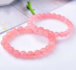 Strand äkta naturlig rosrosa quartz lotus pärlor armband stretch mode kristall kvinnor män smycken 8mm 10mm