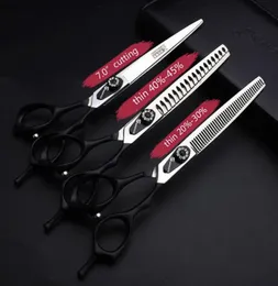 Hair Scissors Barber Shop 7 polegadas importadas aço inoxidável Japão 440C Corte de cabelo profissional de cabeleireiro set2465057