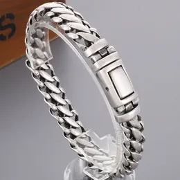 Charme Armbänder Retro Matter Edelstahl geflochtene Ketten -Mann -Armband für Männer 12mm Breite gebürstete Metall Herren auf Hand Schmuck Geschenke 230821