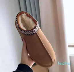 Klasik Snow Botlar Tasarımcı Ultra Mini Tasman Slipper Anlaşması Kadınlar Mini Yarım Sıcak Boot Kış Kürk Peluş Satin ayak bileği patikleri