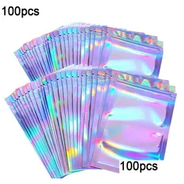 Hediye sargısı kese depolama temiz conta kirpikler holografik paket 100pcs/set torbalar lazer jlg nefmumshop drop dağıtım ev bahçe festi ot5bh